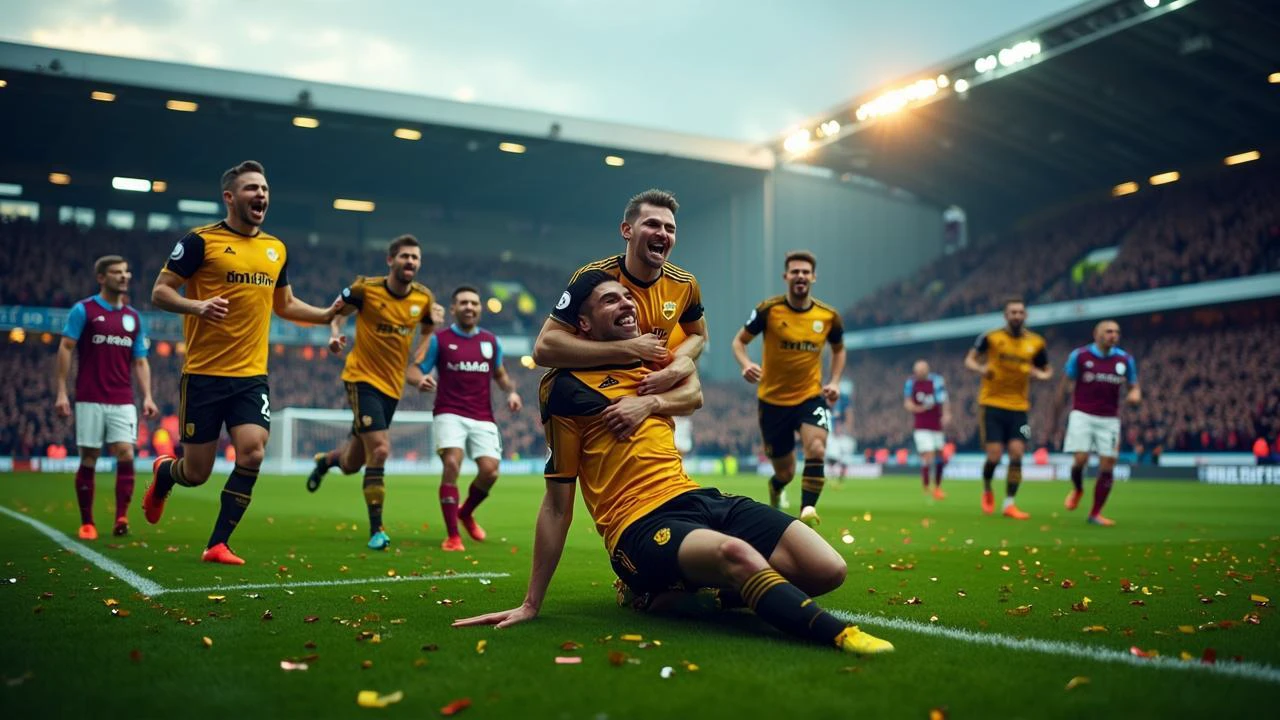 联赛垫底赛季第二胜，狼队主场2-0击退维拉！